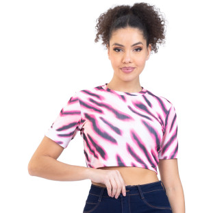 Blusa Onça Preta Estampada Basic PR23 Rosê Feminino