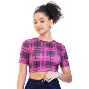Blusa Onça Preta Estampada PR23 Rosa Feminino