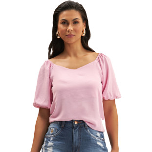 Blusa Onça Preta Manga Ve25 Rosa Feminino