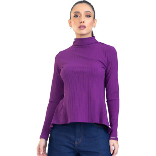 Blusa Onça Preta De Franjas IV23 Roxo Feminino