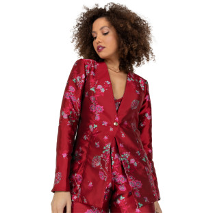 Blazer Onça Preta Jacquard IV22 Rosa Feminino