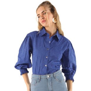 Camisa Onça Preta 3/4 De Laise VE24 Azul Feminino