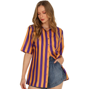 Camisa Alongada Onça Preta Strype AV24 Roxo Feminino