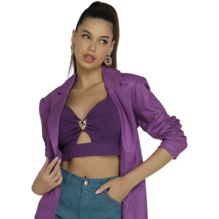 Top Onça Preta Mini Cutout VE23 Roxo Feminino