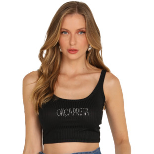 Regata Cropped Onça Preta Alca AV24 Preto Feminino