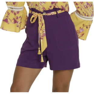 Shorts Onça Preta Cinto Lenco VE23 Roxo Feminino