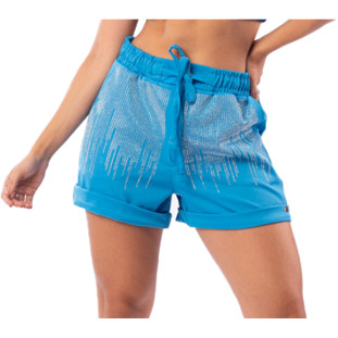 Shorts Onça Preta Termocolante AV23 Azul Feminino