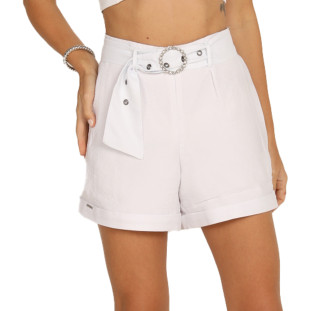 Shorts Onça Preta Cinto AV24 Branco Feminino
