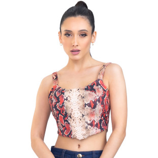 Top Onça Preta Corselet PR23 Vermelho Feminino