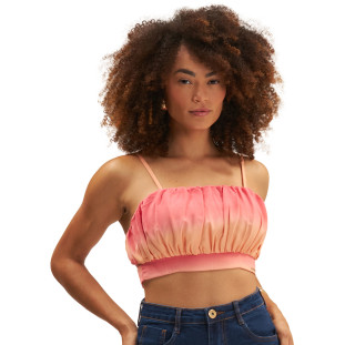 Top Onça Preta Babados Ve25 Vermelho Feminino