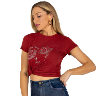 Tshirt Onça Preta Termocolante Poder IV22 Vermelho Feminino