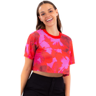 T-Shirt Onça Preta Maxi Cropped VE24 Vermelho Feminino
