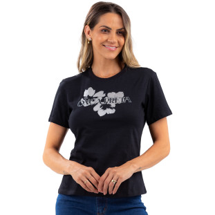 T-Shirt Onça Preta Glam Basic VE24 Preto Feminino