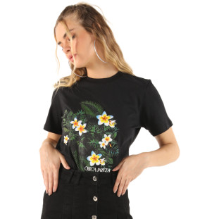 T-Shirt Onça Preta Basica Flower VE24 Preto Feminino