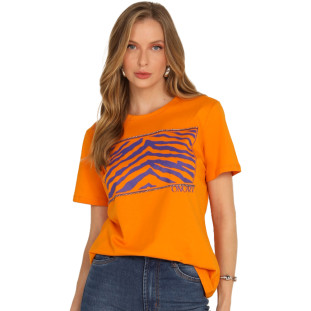 Blusa Onça Preta Zebra AV24 Laranja Feminino