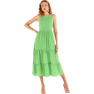 Vestido Onça Preta Americano Midi VE24 Verde Feminino