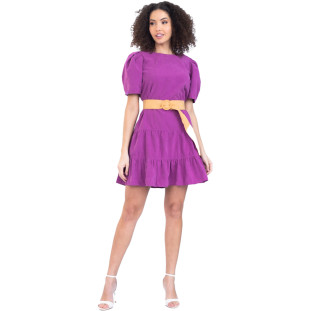 Vestido Onça Preta De Marias IV23 Roxo Feminino