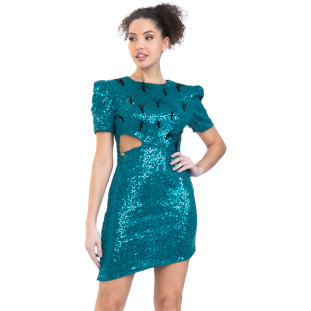 Vestido Midi Onça Preta Assimetrico Plums I23 Verde Feminino