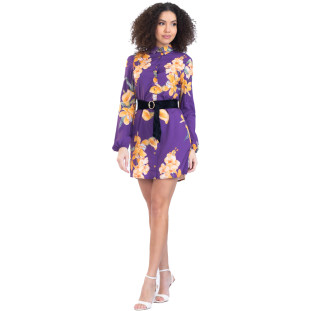 Vestido Onça Preta Camisa Piton IV23 Roxo Feminino