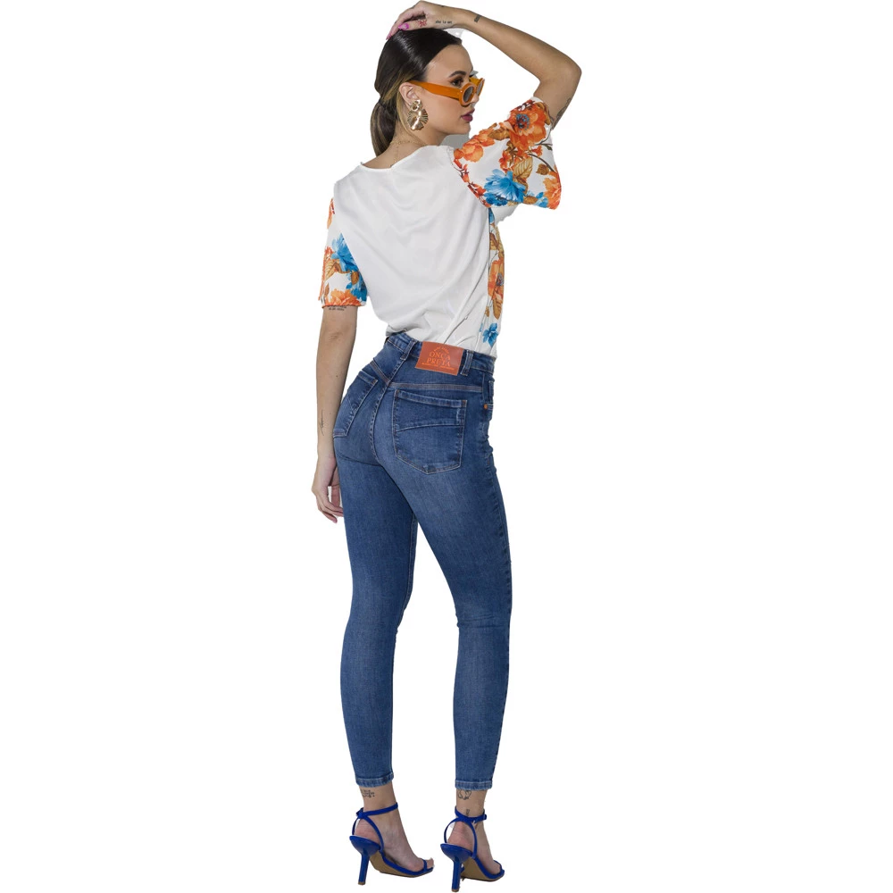 Calça Jeans Onça Preta A Skinny Simples O23 Azul Feminino