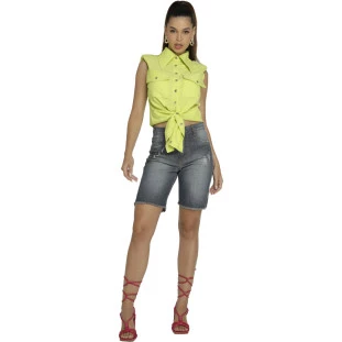 Pedalada Jeans Onça Preta Basica V23 Azul Feminino