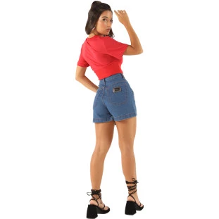 Blusa Onça Preta Corselet VE24 Vermelho Feminino