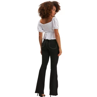 Blusa Onça Preta Decote Aberto Ve25 Branco Feminino