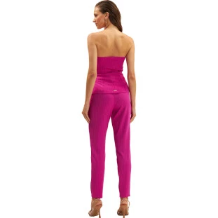 Calça Onça Preta Flare Alfaiataria Ve25 Rosa Feminino