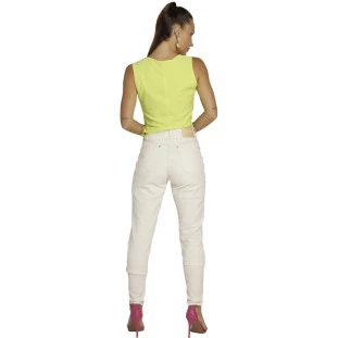Regata Onça Preta Cropped Amarracao VE23 Amarelo Feminino