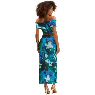 Saia Onça Preta Midi Franzida Ve25 Verde Feminino