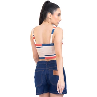 Top Onça Preta Laco PR23 Azul Feminino