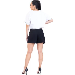Tshirt Onça Preta Cropped Trama VE23 Branco Feminino
