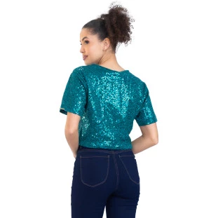 Tshirt Onça Preta Cropped Plums IV23 Verde Feminino