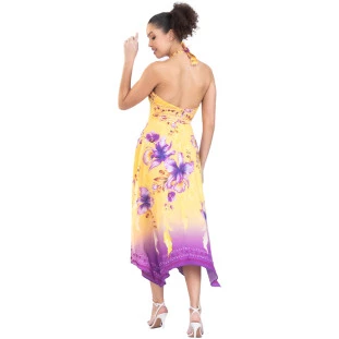 Vestido Onça Preta Lenco Frente Unica VE23 Amarelo Feminino