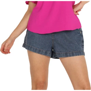 Bermuda Jeans Onça Preta Elastico AV24 Azul Feminino
