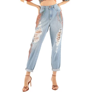 Calça Jeans Onça Preta Mom VE24 Azul Feminino