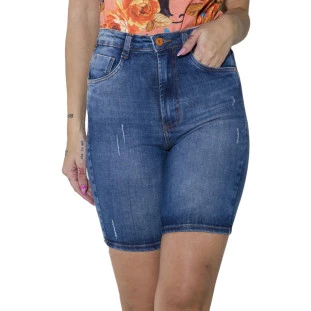 Pedalada Jeans Onça Preta Detalhe Laranja O23 Azul Feminino