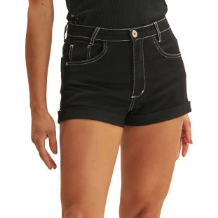 Short Jeans Onça Preta Basico Ve25 Preto Feminino