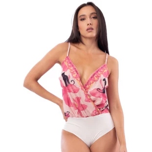 Body Onça Preta Frente Localizada Av23 Rosa Feminino