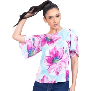Blusa Onça Preta Manga Gode PR23 Rosa Feminino