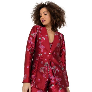 Blazer Onça Preta Jacquard IV22 Rosa Feminino