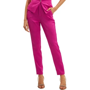 Calça Onça Preta Flare Alfaiataria Ve25 Rosa Feminino