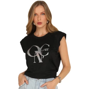 Regata Onça Preta Silk Holografico AV24 Preto Feminino