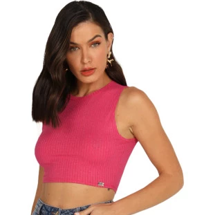 Regata Cropped Onça Preta AV24 Rosa Feminino