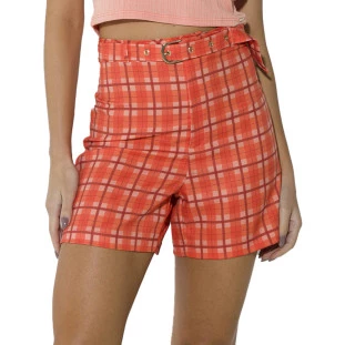 Shorts Onça Preta Alfaiataria Estampado O23 Laranja Feminino