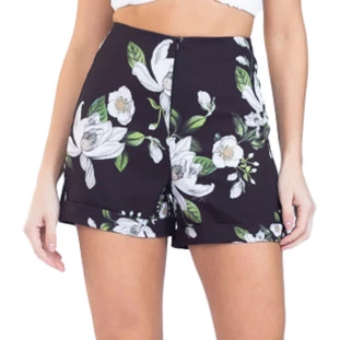 Shorts Onça Preta Alto PR23 Preto Feminino