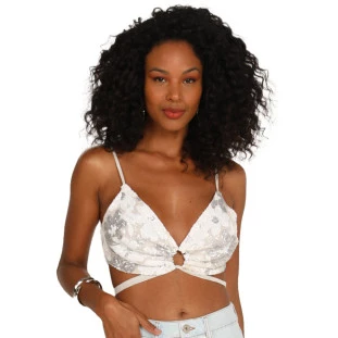 Top Onça Preta Glam AV24 Prata Feminino