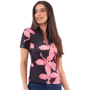 Tshirt Onça Preta Decote V AV23 Preto Feminino