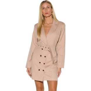 Vestido Onça Preta Blazer In24 Bege Feminino
